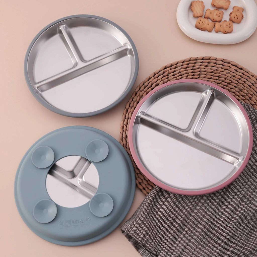 Color Kids 1PCS Stainless Steel Plate Detachable Suction Dishes Baby Feeding Sucker Bowl Food Grade Silicone Food Tray Tableware The jack market .AU The jack market .AU Mum & Kids: Essential Products for Every Family $ 29 14:496#55-sage
