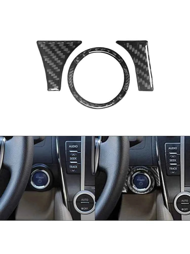 Carbon Fiber Material Black Stickers Cover Trim For Toyota Camry 2012 2013 2014 Car Interior Decorative Accessories