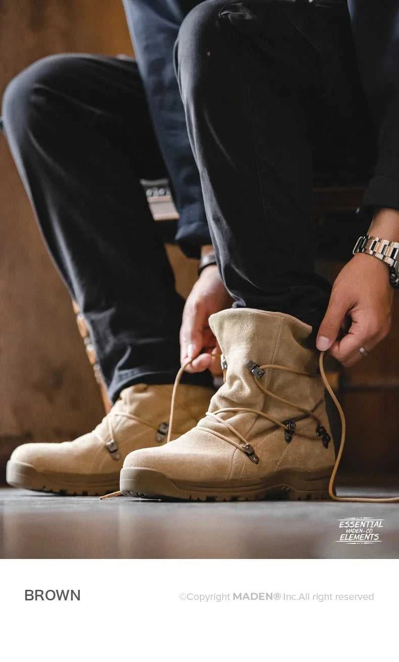 Maden Men's Vintage High-top Desert Boots Outdoor Cowboy Boots Indestructible Work Shoes Winter Safety Shoes The jack market .AU The jack market .AU Step Up Your Style: Trendy Shoes for Every Occasion! $ 119 14:771#Brown;200000124:200000898