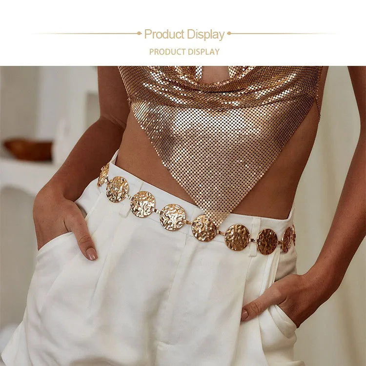 Women's Metal Chain Belt – Gold & Silver Waist Chain for Dresses