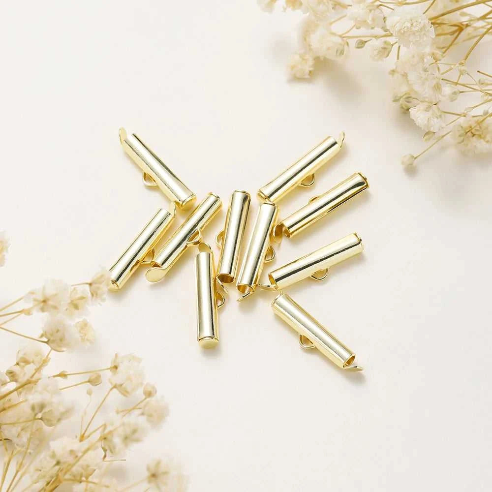 10PCS 14/18K Gold Brass Side Crimp End Tube Slide Clasps Bracelet Earring Buckles Connectors DIY Jewelry Making Findings The jack market .AU The jack market .AU Jewellery & Chains $ 48 14:29#14K;5:100014065#30x4mm