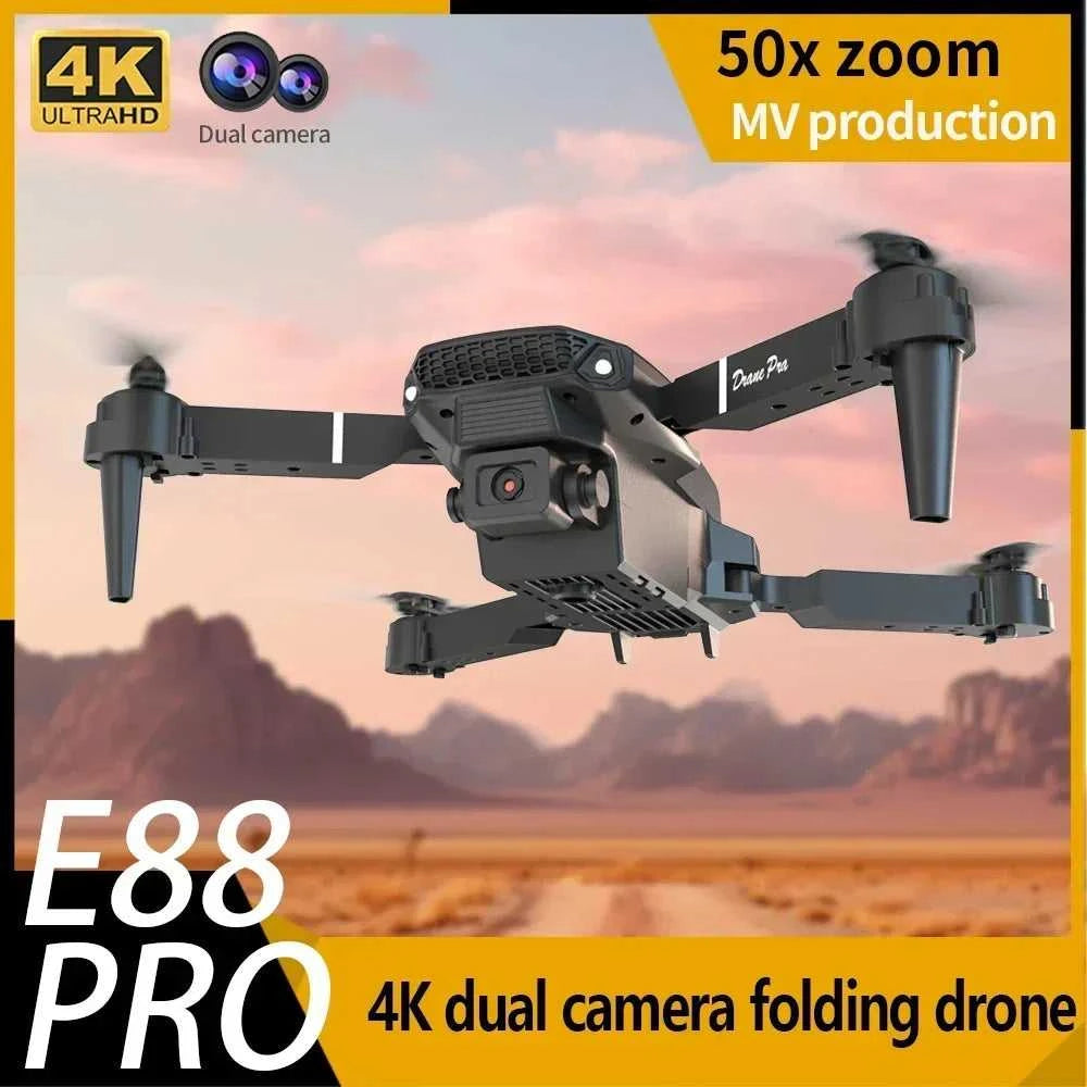 Foldable E88 Mini Drone with 4K HD Camera WiFi FPV Function RC Quadcopter Aircraft Toy Ideal Gift for Both Kids and Adults The jack market .AU The jack market .AU Drones $ 71 14:691#Gray-Dual-4K-Bag