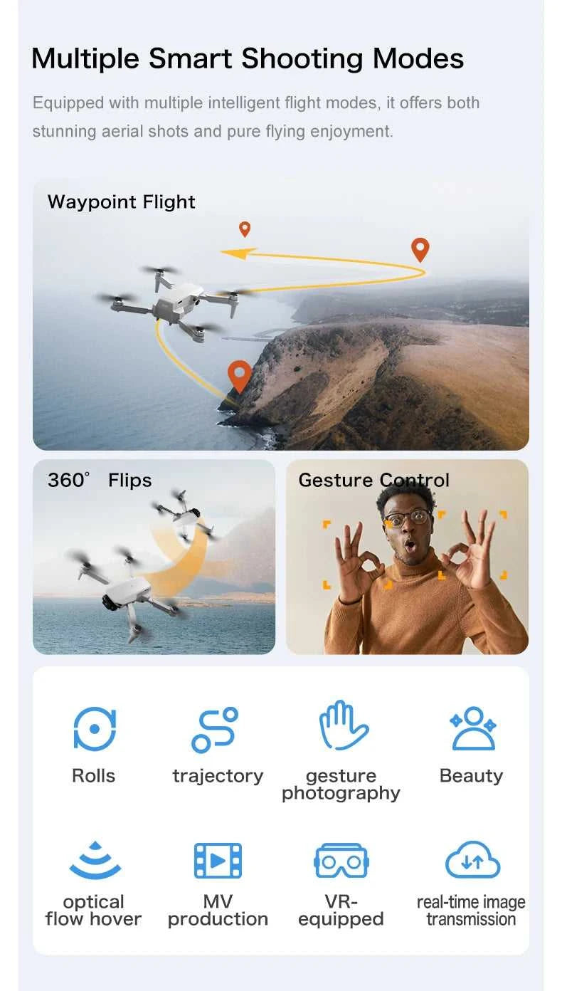 Mini Dronеs Aeri100 8K Professional with Camera Flight Accessories FPV Brushless GPS Return Real Time Travel Flying Gift Toy Boy The jack market .AU The jack market .AU Drones $ 110 14:29#VR-Aeri100 Ultra FLY
