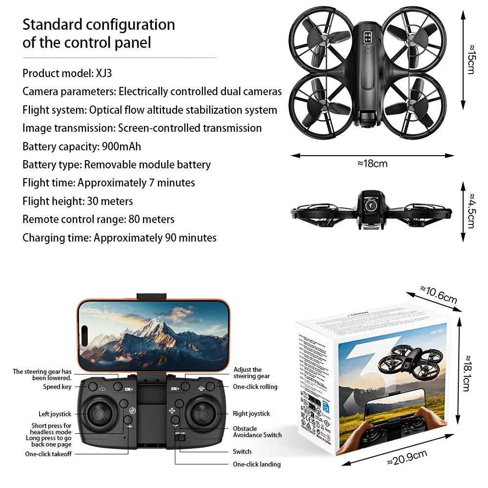 HD drone with dual cameras, headless mode design, 360° stunt flip, user friendly for outdoor travel. The jack market .AU The jack market .AU Drones $ 125 14:193#XJ3-A-4.3-GY-1B
