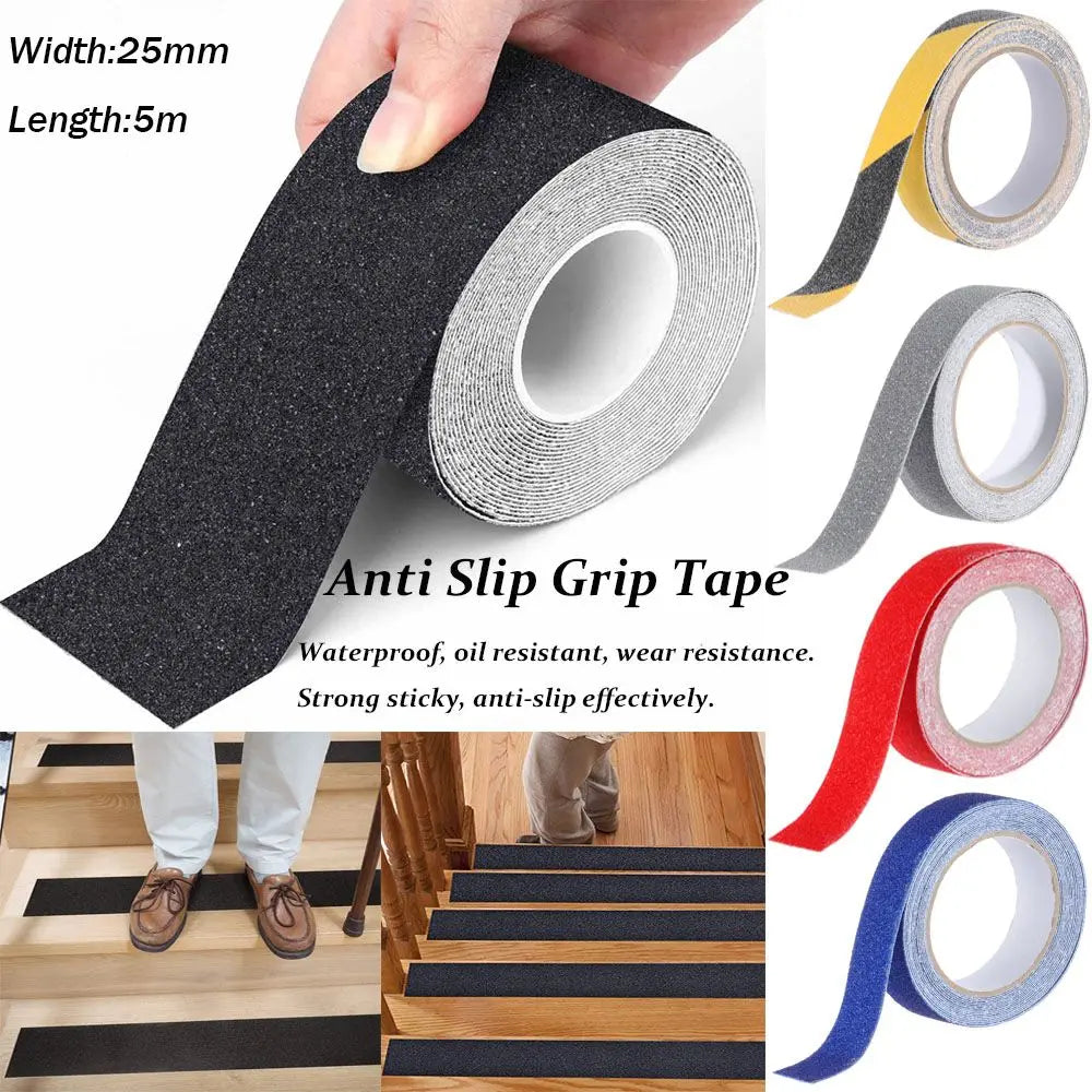 1 Roll 5M Non Slip Safety Grip Tape Anti-Slip Indoor Outdoor Stickers Strong Adhesive Safety Traction Tape for Stairs Floor