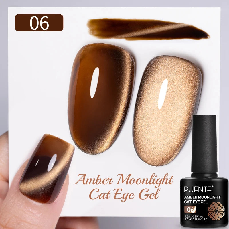 PUENTE Cat Eye Magnetic Gel Nail Polish - Vibrant Starry Galaxy Effect, Soak Off UV, 7.5ML
