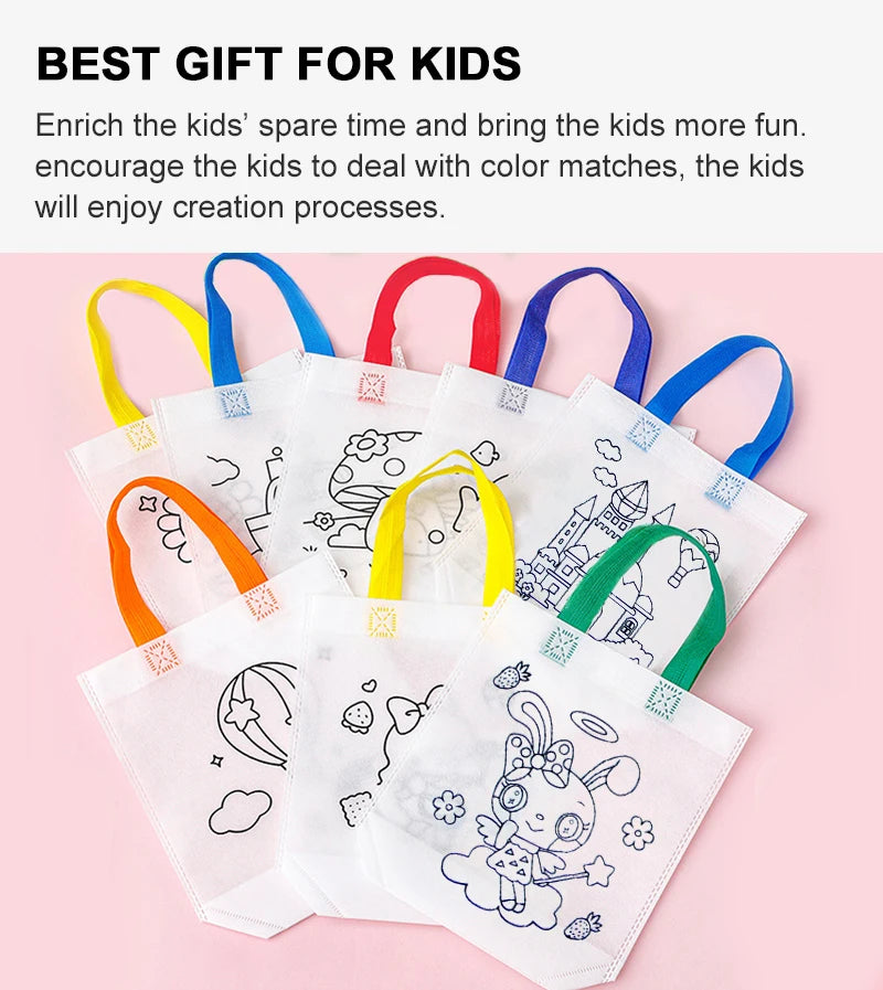 5pcs Graffiti Bag with Marker Pen Color Cognition Children Drawing Toys Puzzle Parent-child Kindergarten Activity Props TMZ