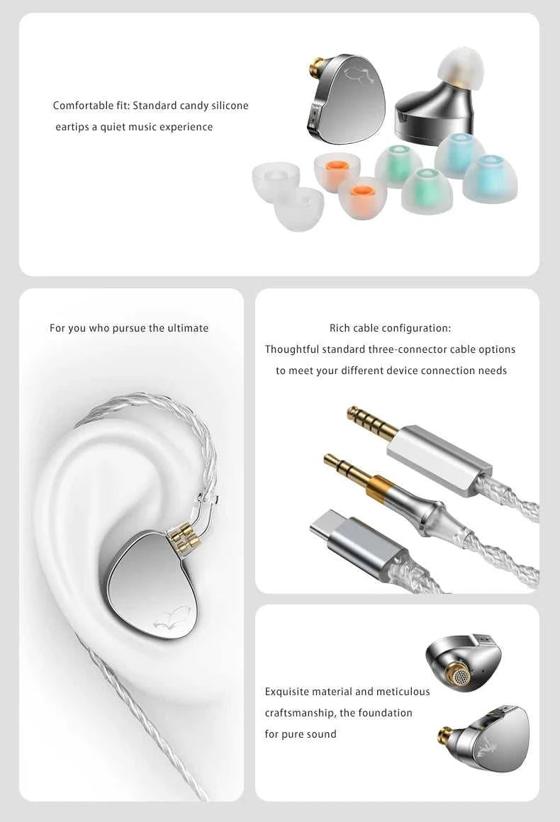 WGZBLON BLON BOOK 10MM + 6MM Dual Dynamic Driver HiFi in-Ear Earphones with High-Purity Silver-Plated Cable The jack market .AU The jack market .AU Accessories Electronics $ 82 14:10#Silver 3.5 No MIC