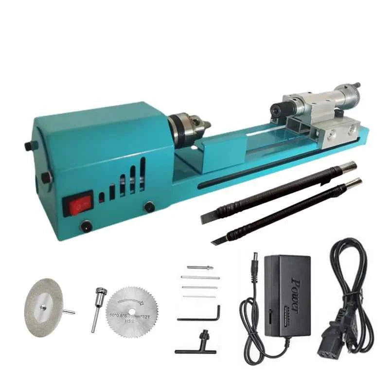 Mini Lathe Machine by [Brand Name] - Versatile Woodturning & Polishing Tool, Adjustable for Creative Projects, 110V-240V