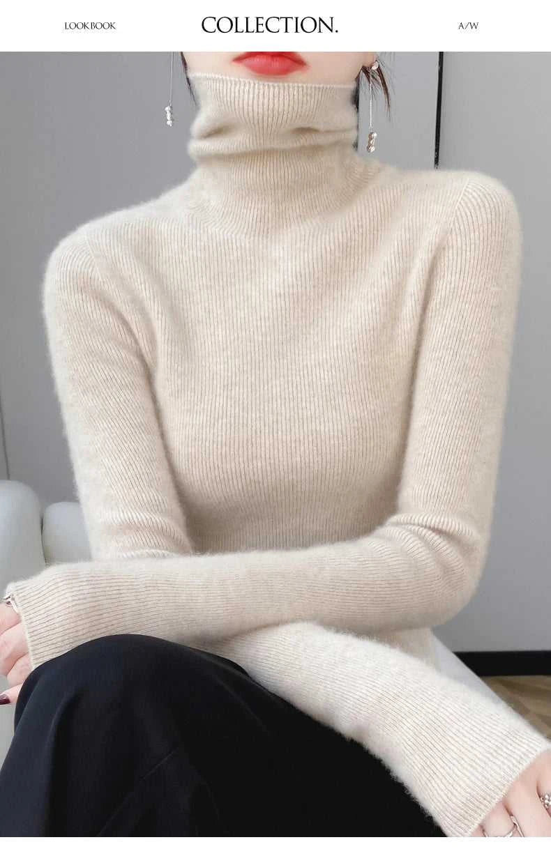 100% Merino Wool Long-sleeved Turtleneck Pullover Women's Autumn Winter Slim Sweater Basic Women's Clothes Cashmere Sweater The jack market .AU The jack market .AU Woman Fashion $ 75 14:1052#black;200007763:201336100;5:4182