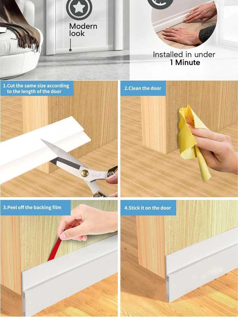 Silicone Door Draft Stopper, Under Door Draft Blocker, Insulator Door Sweep Weather Stripping, Noise Stopper, Strong Adhesive The jack market .AU The jack market .AU Home $ 53 14:193#black