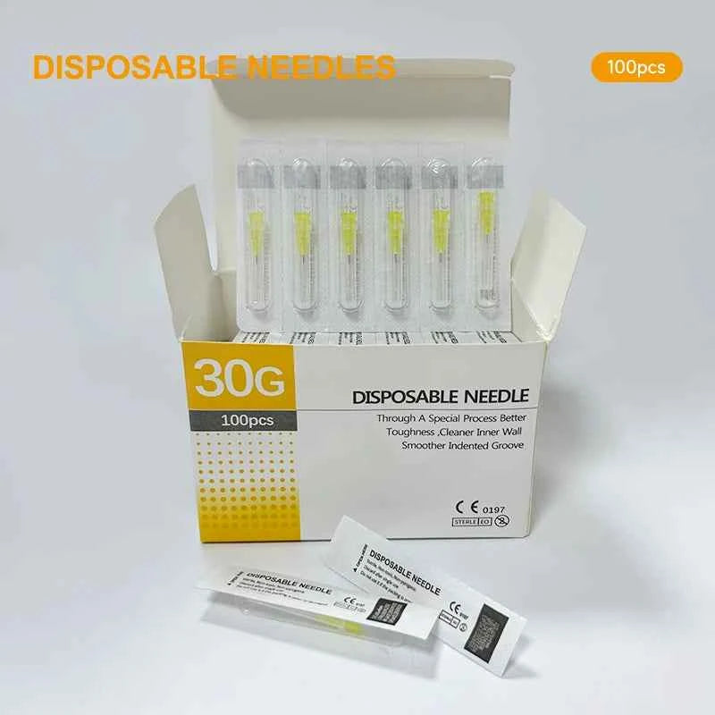 100pcs Disposable 30G Eyelid Tool Needles - Painless Precision for Perfect Results, Available in 4mm to 25mm Sizes