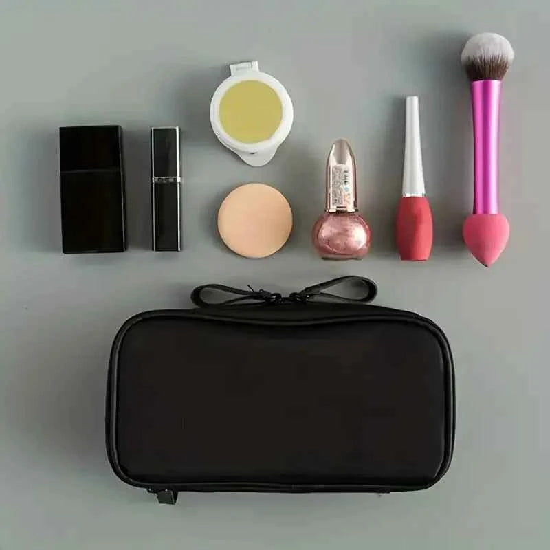 Large Capacity Makeup Brushes Storage Bag Double-Zipper Comestic Tools Organizer Wide-open Vertical Free-Standing Brush Holder