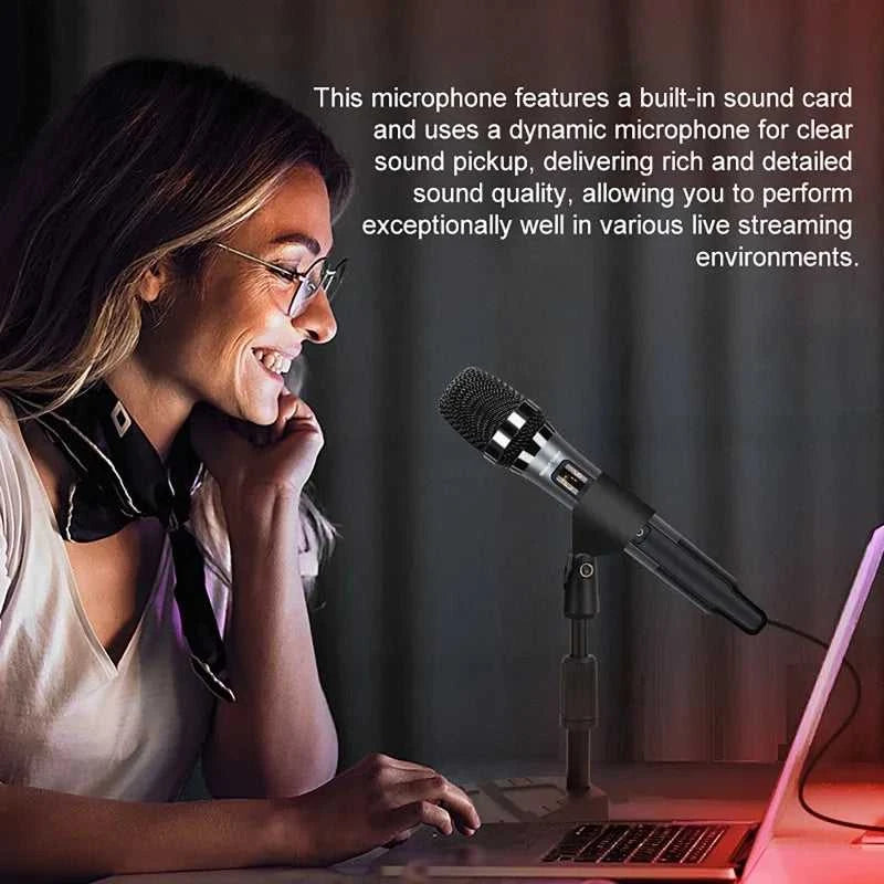 Handheld Microphone with Sound Card Effects All-in-One Noise-Canceling Mic Reverb Connecting Cell Phone for Equipment Live The jack market .AU The jack market .AU Accessories Electronics $ 101 14:193#black