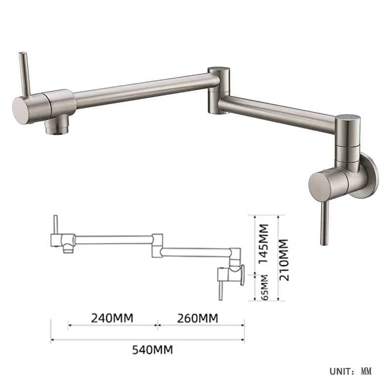 Brass Pot Filler Tap Wall Mount Foldable Kitchen Faucet Single Cold Single Hole Sink Tap Rotate Folding Spout Chrome Gold Black The jack market .AU The jack market .AU Home $ 174 14:29#Chrome Type A