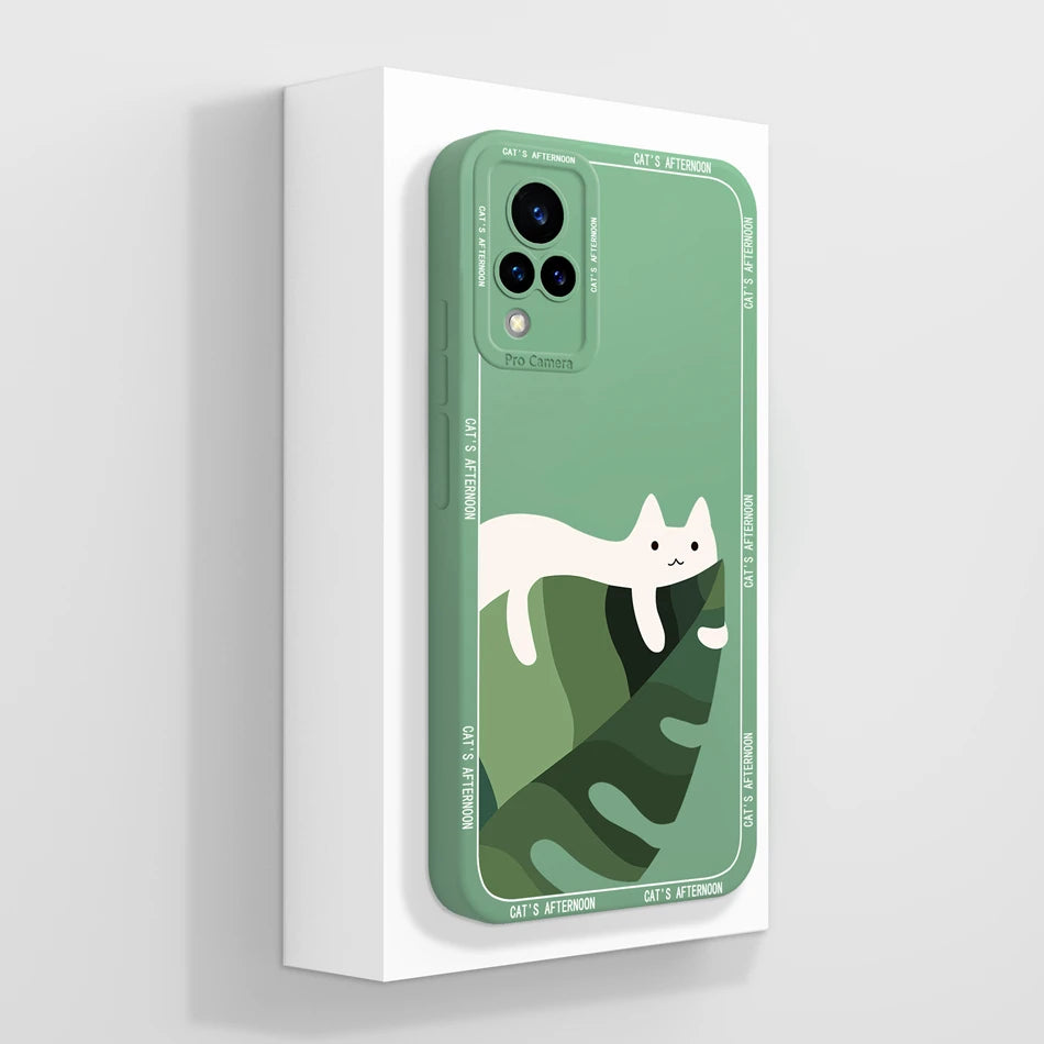 Vivo V21 Liquid Silicone Case - Full Coverage Anti-Drop Protection, Stylish & Soft Back Cover