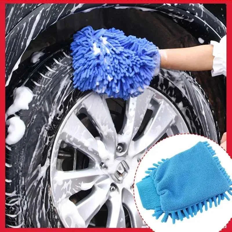 18X16CM Microfiber Car Wash Gloves Auto Gloves Ultra Absorbent Wash Car Sponge Scratch Free Microfiber Car Cleaning Tool