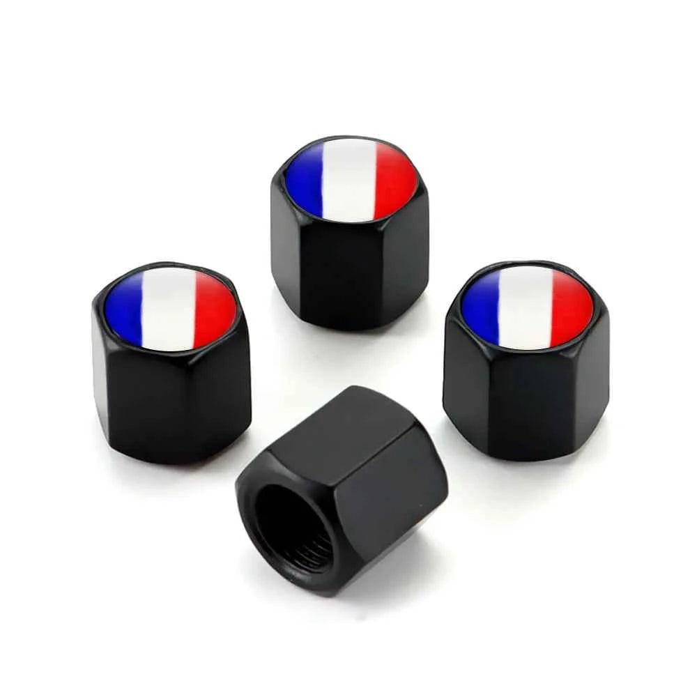 4PCS France Flag Car Wheel Air Cover Dust Proof Car Air Valve Stem Caps for Peugeot Citroen Opel Renault