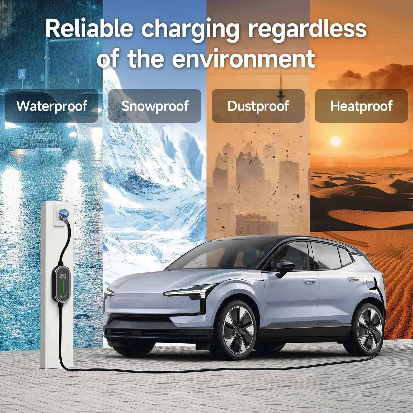 Puppyfc 7KW 32A Smart WiFi Portable EV Charger Type1/Type2 Home Electric Vehicle Charging Station with CEE Plug