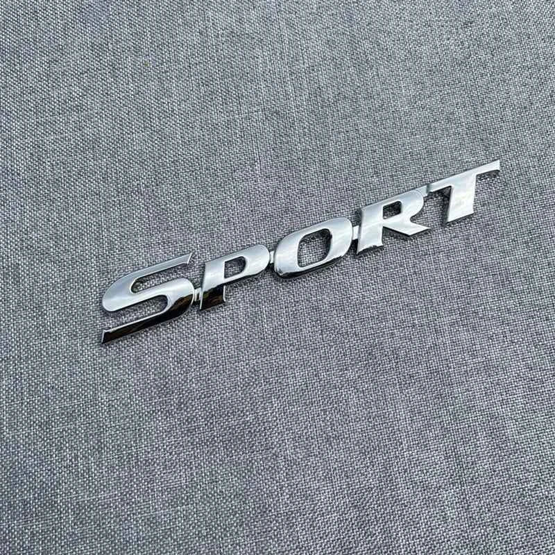 3D Metal Black Logo Sport Emblem Letters Sticker Car Front Grill Badge Trunk Decal For Sport Sticker Accessories