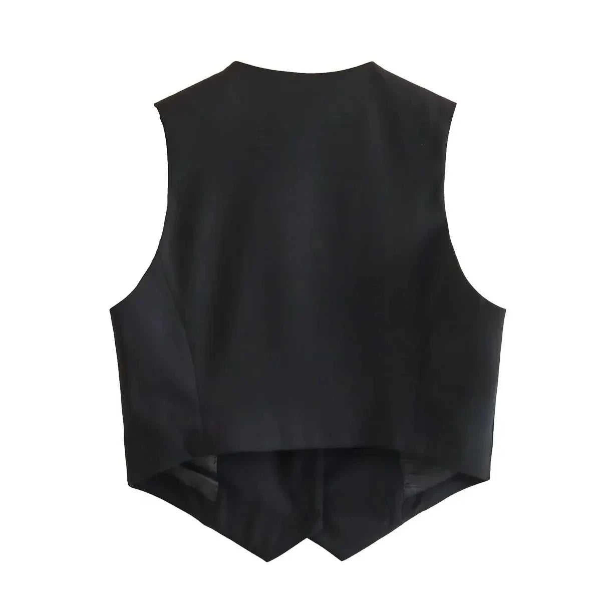 Women's Sleeveless Cropped Blazer Vest – Slim Fit V-Neck Waistcoat for Office & Casual Wear The jack market .AU The jack market .AU Woman Fashion Tops $ 54 14:173#Navy;5:100014065
