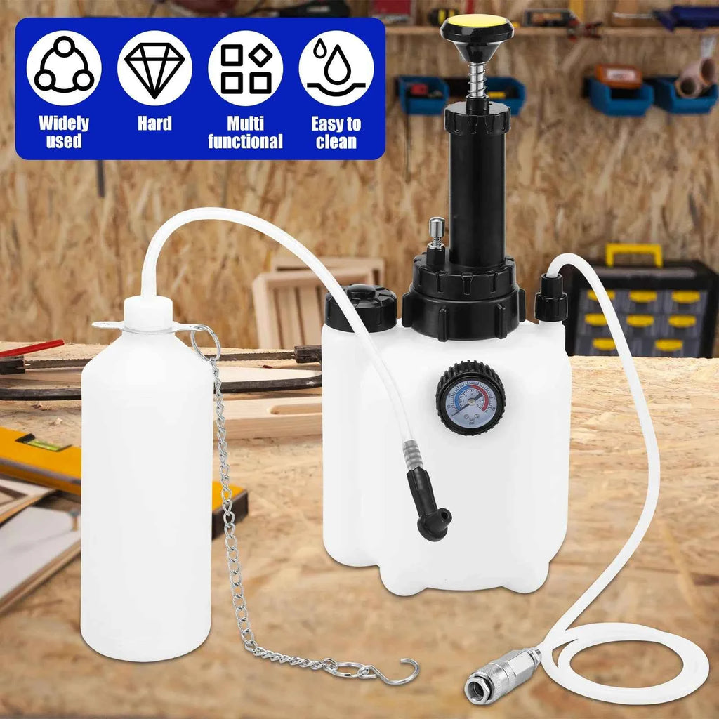 Car Manual Brake Fluid Bleeder Kit 3L Vacuum Brake Pressure Fluid Pump Professional Brake Flush Machine Pneumatic Brake Bleeder
