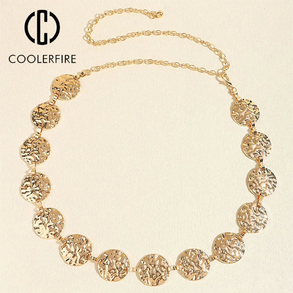 Women's Metal Chain Belt – Gold & Silver Waist Chain for Dresses