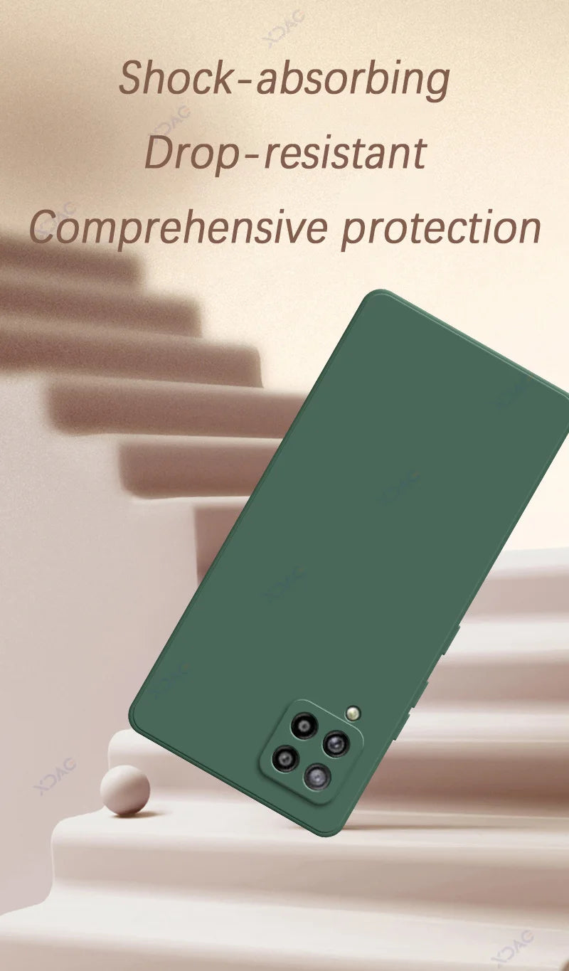 Samsung Luxury Soft Square Liquid Silicone Case - Ultimate Protection for Galaxy A22 4G & A42 5G