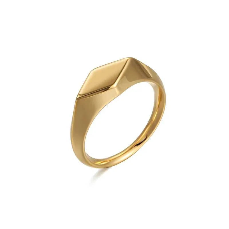 Fashion Gold Color Ring Geometric Stainless Steel Smooth Couple Rings Simplicity Student Party Jewelry Gift The jack market .AU The jack market .AU Jewellery & Chains $ 54 200000369:1583