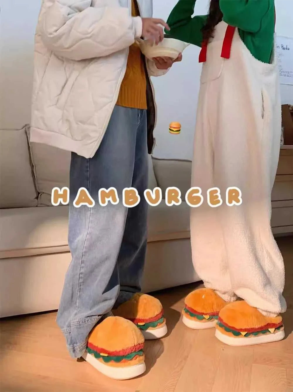Funny Cute Hamburger Home Slippers Shoes For Men And Women Indoor Household Slippers Warm And Non Slip Winter Fun Couple Cotton The jack market .AU The jack market .AU Step Up Your Style: Trendy Shoes for Every Occasion! $ 75 14:366#Package Cute Burger;200000124:201446565