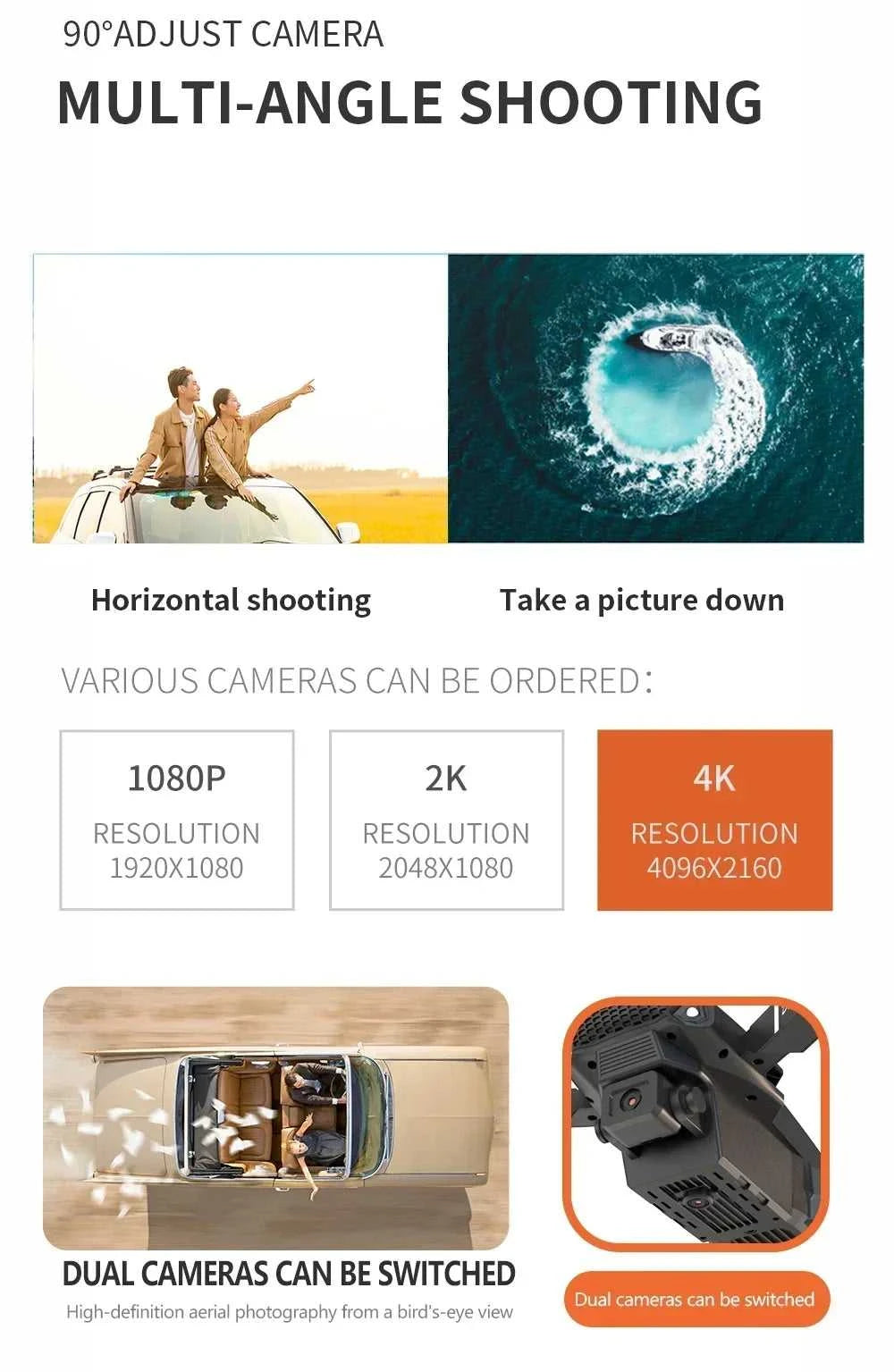 Foldable E88 Mini Drone with 4K HD Camera WiFi FPV Function RC Quadcopter Aircraft Toy Ideal Gift for Both Kids and Adults The jack market .AU The jack market .AU Drones $ 71 14:691#Gray-Dual-4K-Bag