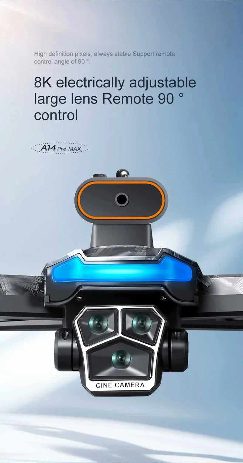 Drone A14Pro Max 8K HD Three Camera Brushless Optical Flow Obstacle Avoidance Foldable Quadcopter UAV 4.5-inch Large Screen Toys The jack market .AU The jack market .AU Drones $ 48 14:10#Only Parking Apron