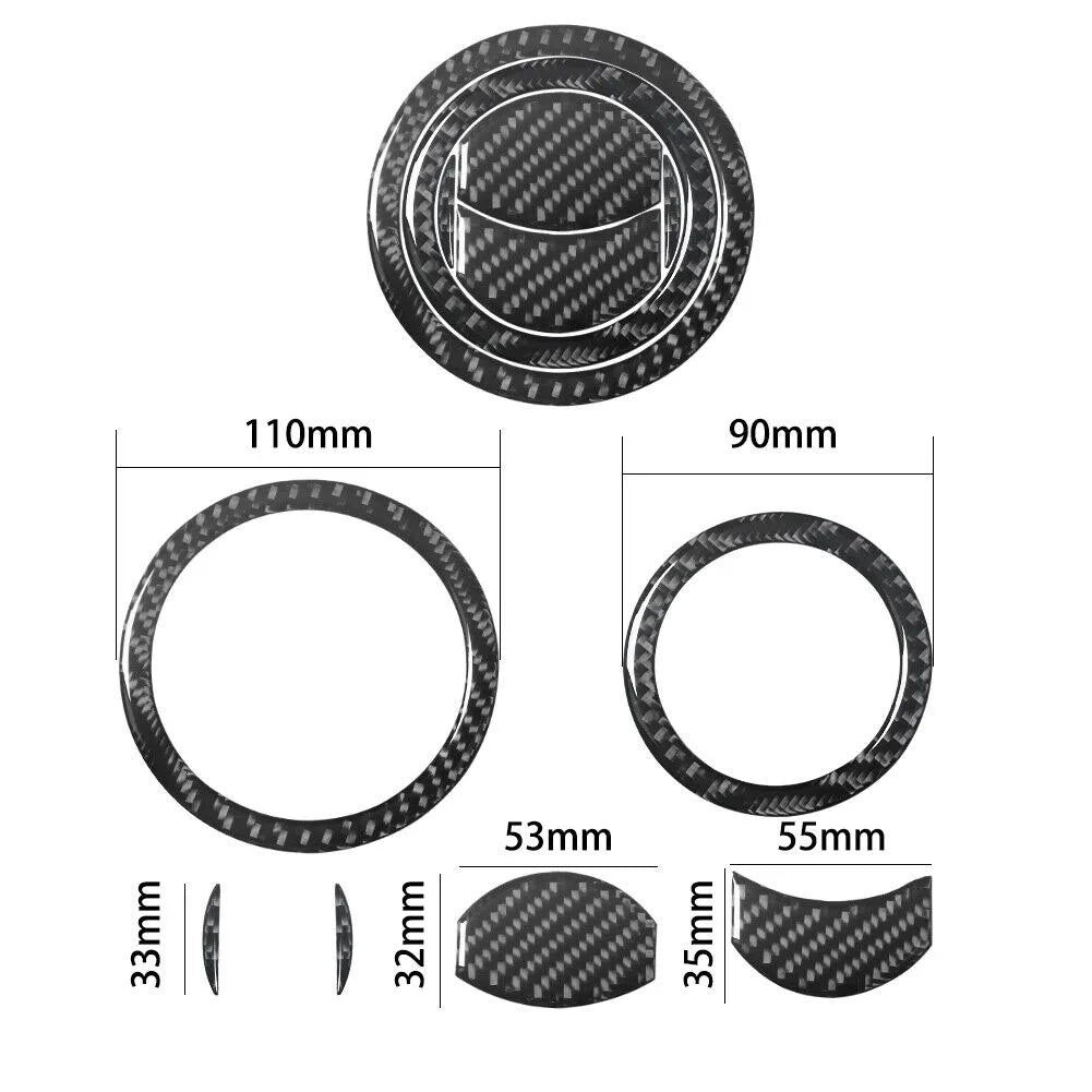 12pcs car Side Air Vent Cover Trim For Ford for Fiesta 2011-2015 Carbon Fiber Interior Side Air Vent Cover Trim car Accessories
