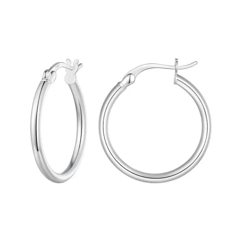 BAMOER 925 Sterling Silver Bold Classic Hypoallergenic Hoop Earrings, 14K White Gold Plated Glossy Tube Earrings for Women Gift The jack market .AU The jack market .AU Jewellery & Chains $ 65 200000226:365458#Gold - 21mm;200007763:201336100