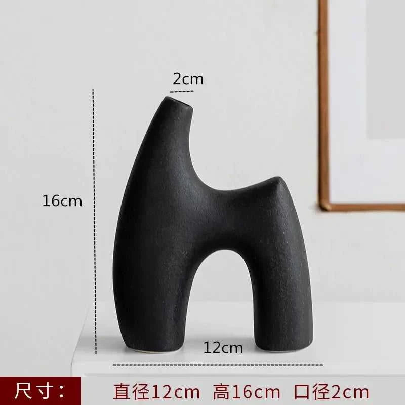 Nordic Decoration Home Flower Vase Black and White Art Ceramic Vase Minimalism Dried Flower Arrangement Accessories B&B Ornament The jack market .AU The jack market .AU Home $ 51 14:200006155#1pcs