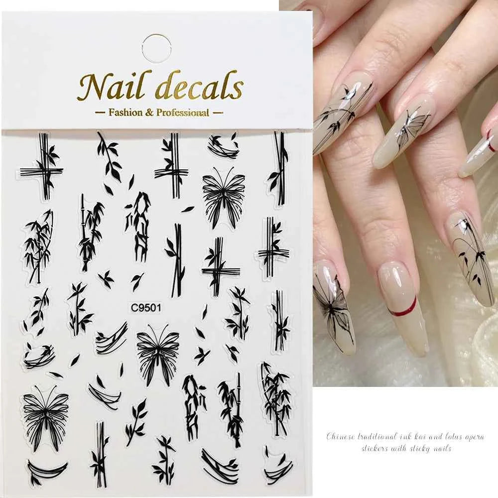 1pcs 3D White Hibiscus Flowers Nail Stickers Holographic Silver Gold Tropical Petal Slider For Nails French Manicure Decoration