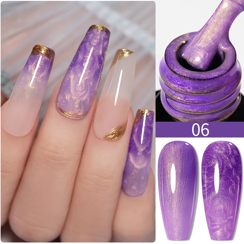 PUENTE Cat Eye Magnetic Gel Nail Polish - Vibrant Starry Galaxy Effect, Soak Off UV, 7.5ML