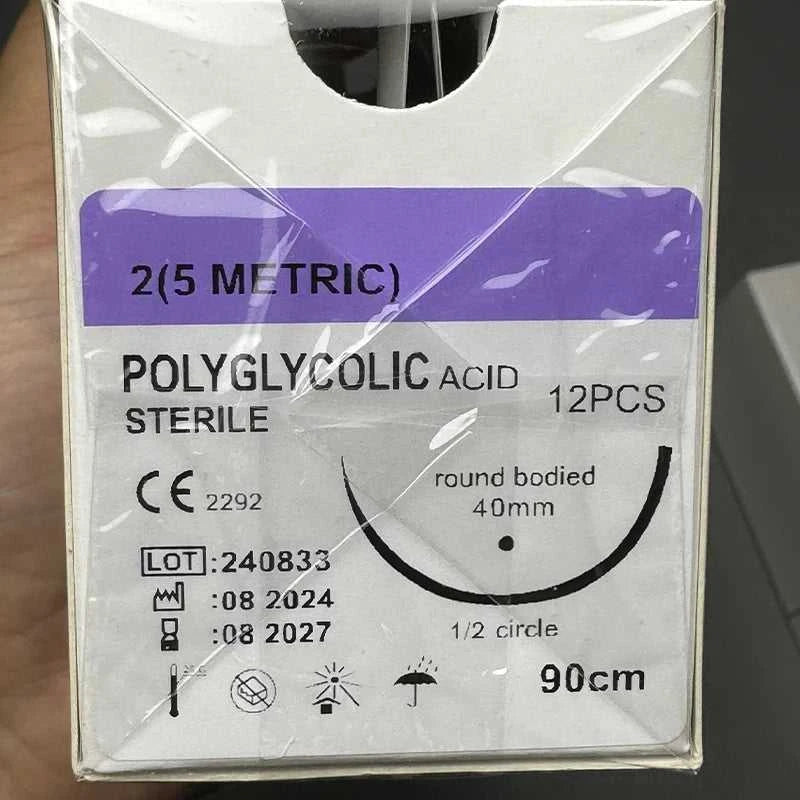 Absorbable Suture Thread Pet Dog PGA Veterinary Surgical Sutures With Needle Polyglycolic Acid Sterile Animal Pet Use 90cm 1box The jack market .AU The jack market .AU Home $ 37 14:175#1(4METRIC)