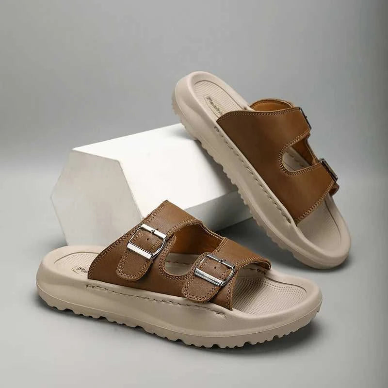 Italian Leather Double Buckle Cowhide Slippers for Men Hotel Beach Summer Shoes High Quality Slip on Light Flats Male Flip Flops The jack market .AU The jack market .AU Step Up Your Style: Trendy Shoes for Every Occasion! $ 90 14:193;200000124:100013888