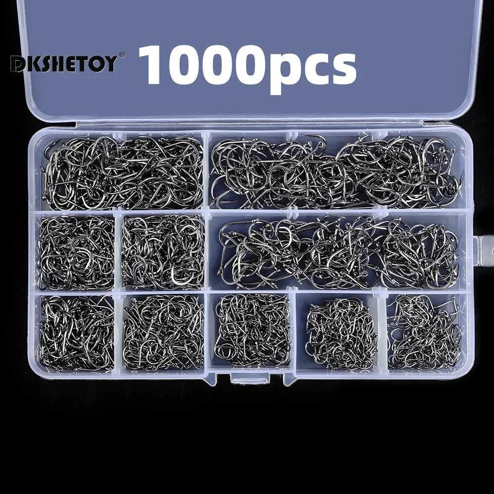 100-1000pcs Fish Hooks with barbed fishhook For Bait With Plastic Box Kit For Saltwater Freshwater fishing tools The jack market .AU The jack market .AU Fishing Gear $ 22 14:193#100pcs