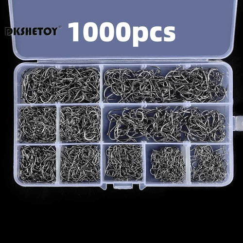 100-1000pcs Fish Hooks with barbed fishhook For Bait With Plastic Box Kit For Saltwater Freshwater fishing tools The jack market .AU The jack market .AU Fishing Gear $ 22 14:193#100pcs