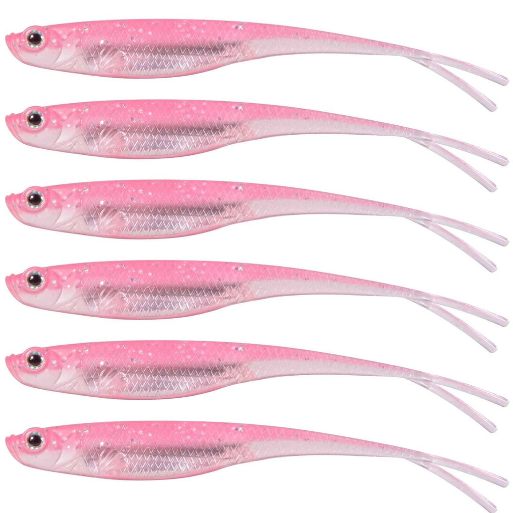 Dr.Fish 5/6pcs Fishing Soft Lure Plastic Saltwater Fork Tail Drop Shot Silicone Soft Bait Worm Bass Trout Pike Walleye Weedless The jack market .AU The jack market .AU Fishing Gear $ 24 14:202997806#Pink;200007763:201336100;5:8022#75mm-6pcs