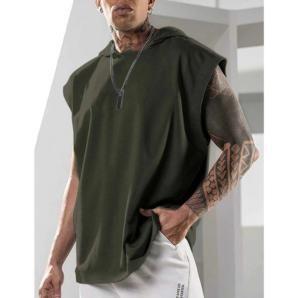 2026 Men Tank Top Fitness Training Pullover Leisure Fashion Sleeve Men's Hooded Vest Solid Color Tank Tops For Male The jack market .AU The jack market .AU Men Fashion $ 31 14:193;5:4183