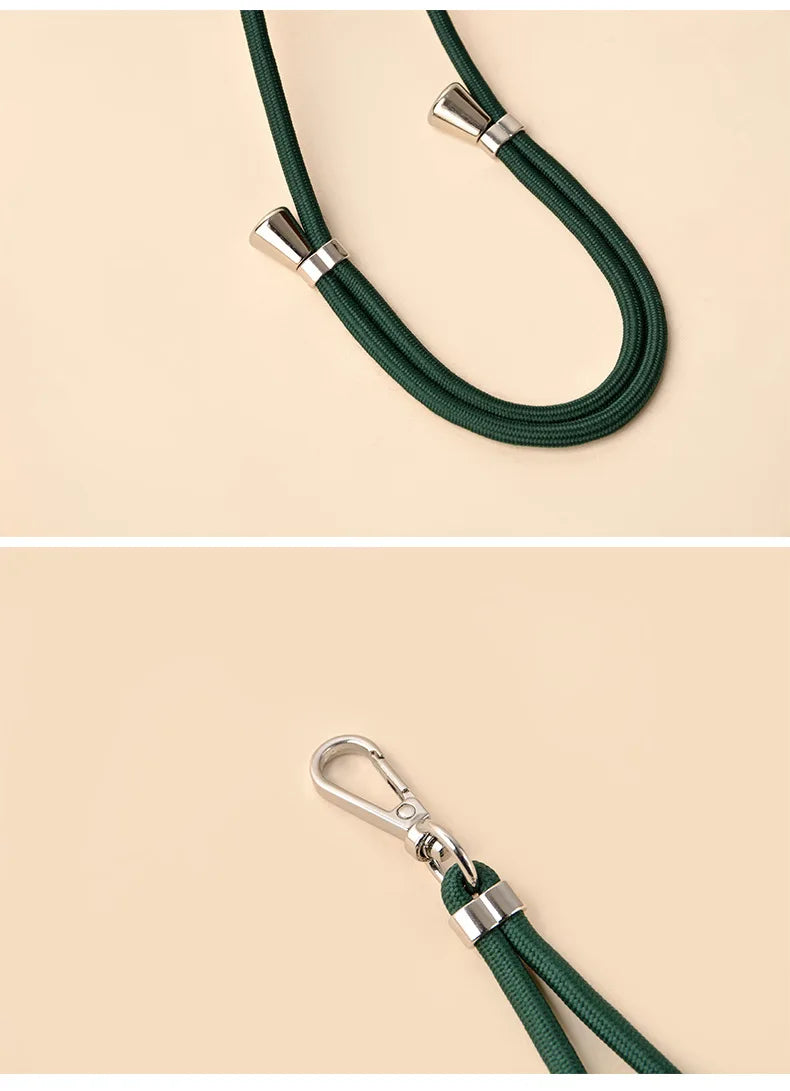 Universal Adjustment Phone Lanyard Necklace Strap Phone Case Solid Color Long Hanging Rope With Clip Anti-Lost Crossbody Lanyard