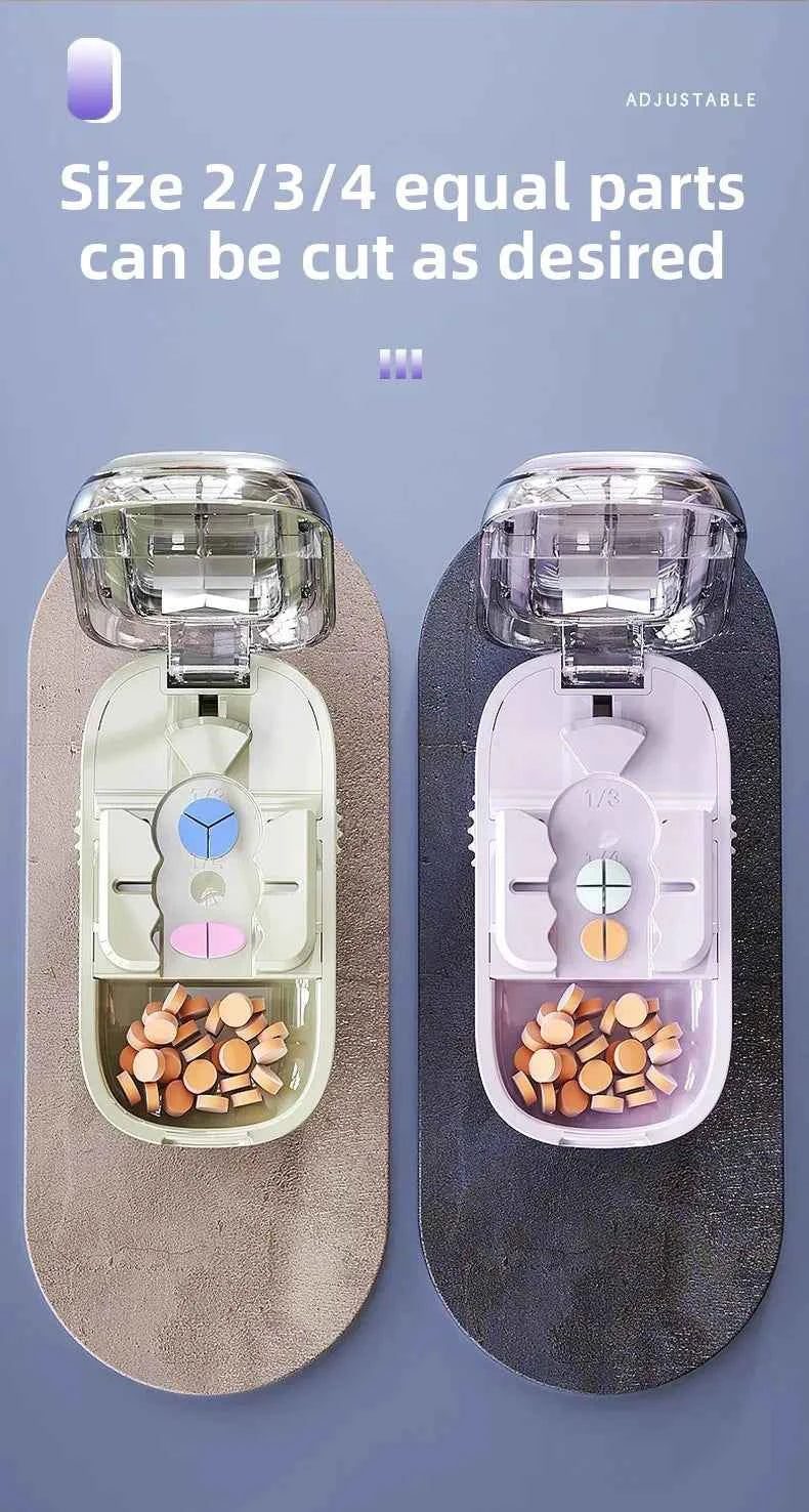 3in1 Medicine Cutter Precise Cutting Into Half / Third / Quarter Drug Divider Organizer Portable Tablet Splitting Pills Splitter
