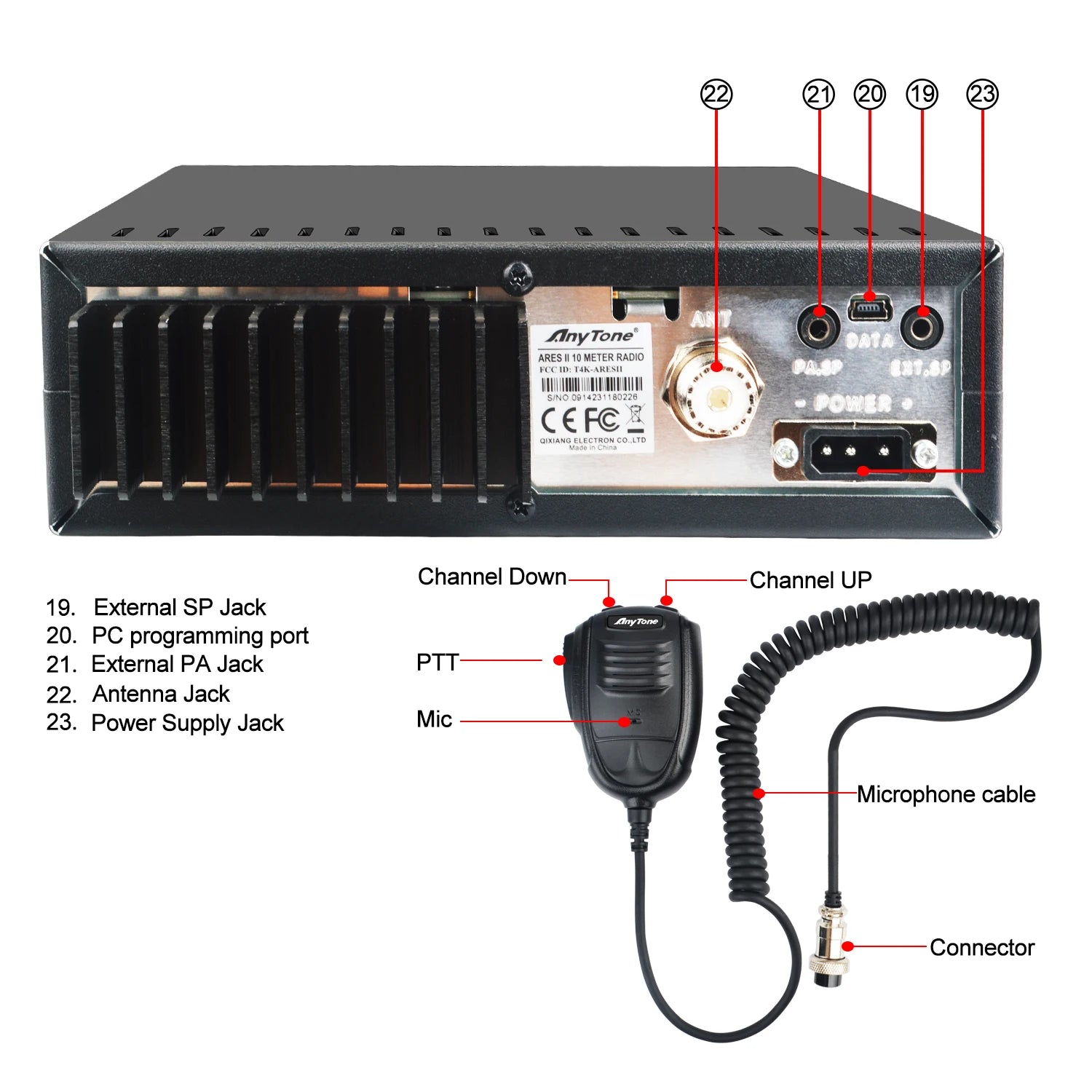 Anytone ARES II 10M SSB Walkie Talkie - 40W AM/FM/USB/LSB - Powerful CB Radio for Clear Communication