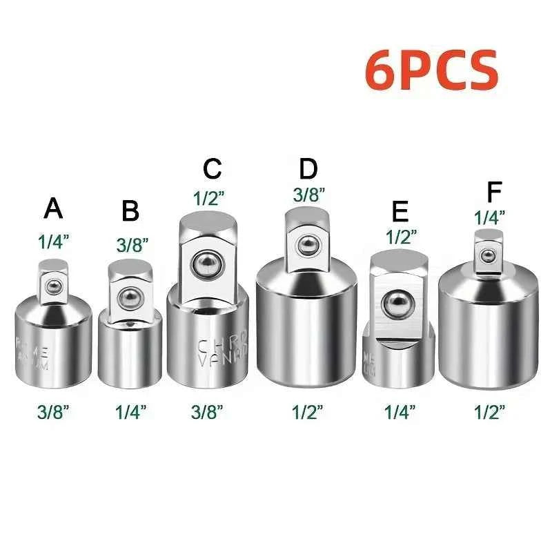 1/4" 3/8" 1/2" Ratchet Wrench Socket Converter Sleeve Head Chrome Vanadium Sleeve Drive Converter Transform Joint Hand Tools