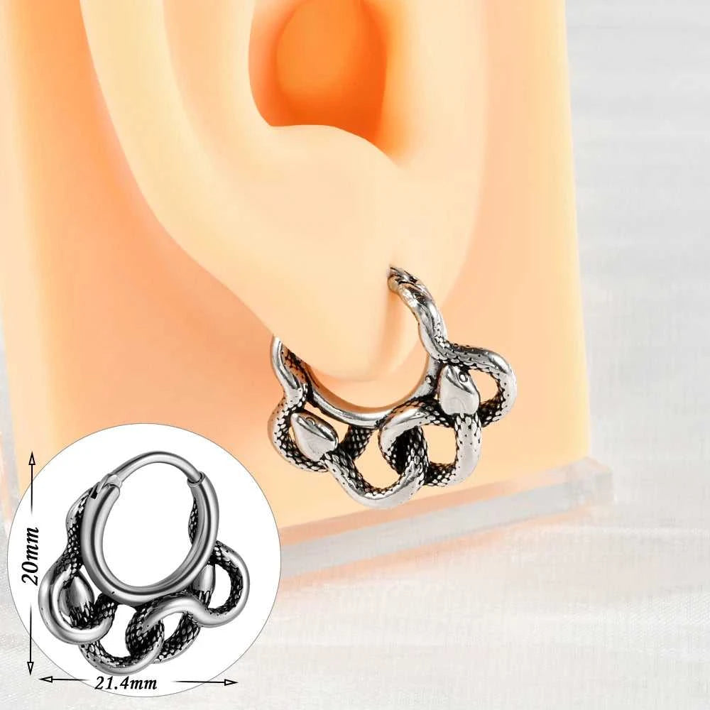 1PC Surgical Steel Retro Irregular Ear Stud Punk Style Cross Twine Snake Ear Cartilage Earrings Body Piercing Jewelry The jack market .AU The jack market .AU Jewellery & Chains $ 47 200000783:29#1PC;200001034:361187#Style 4