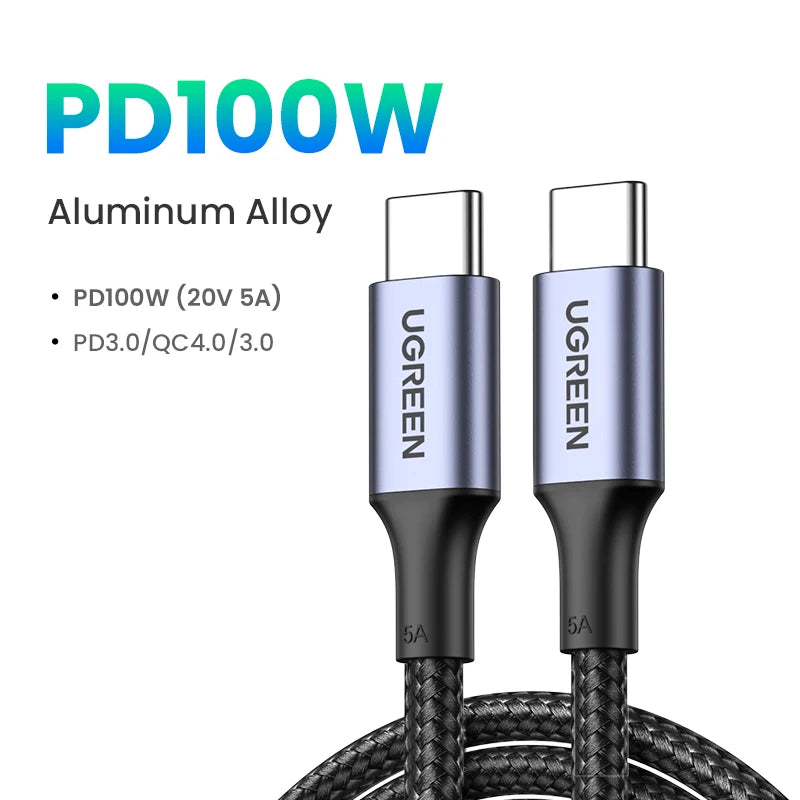UGREEN 2 Pack USB C Cable - 100W Fast Charging, 5A for Samsung S26, iPhone 17, Laptops & More