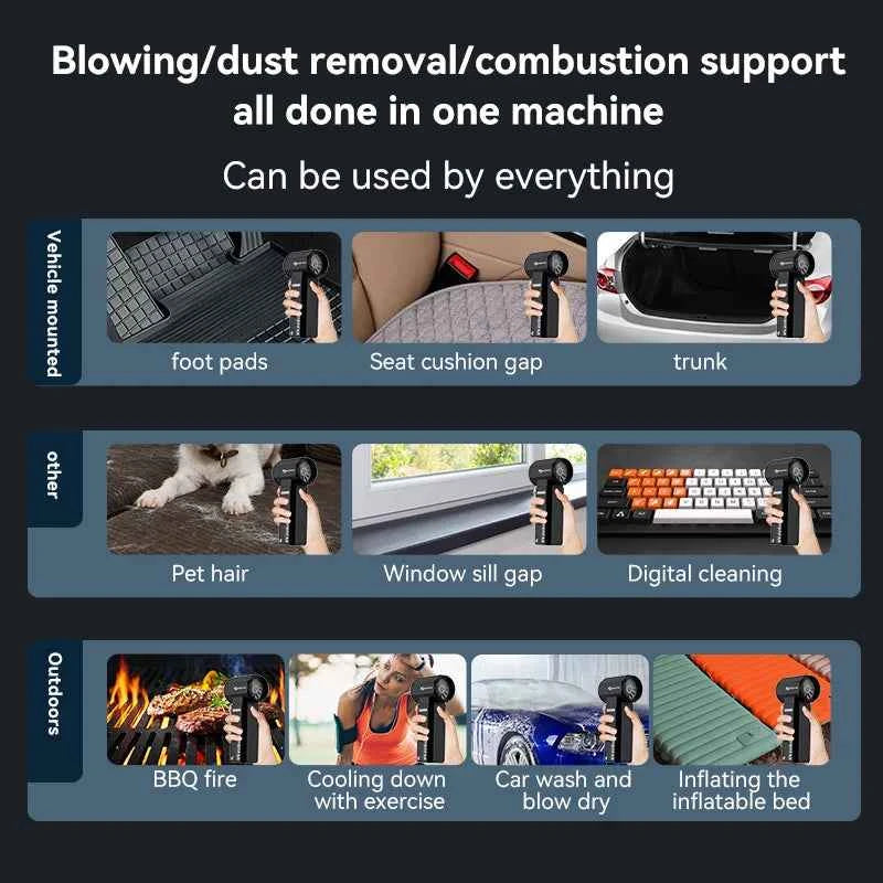 Booster TF40 Turbo Fan - Handheld High-Speed Blower for Dust & Water Removal, Perfect for Cars & Snow Cleanup